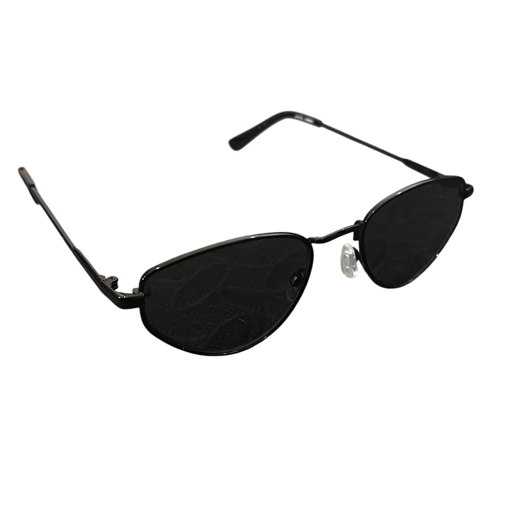 Aerie Sunnies Sunglasses Womens OS Black Metal Slim Cat Eye Matrix Y2K Retro